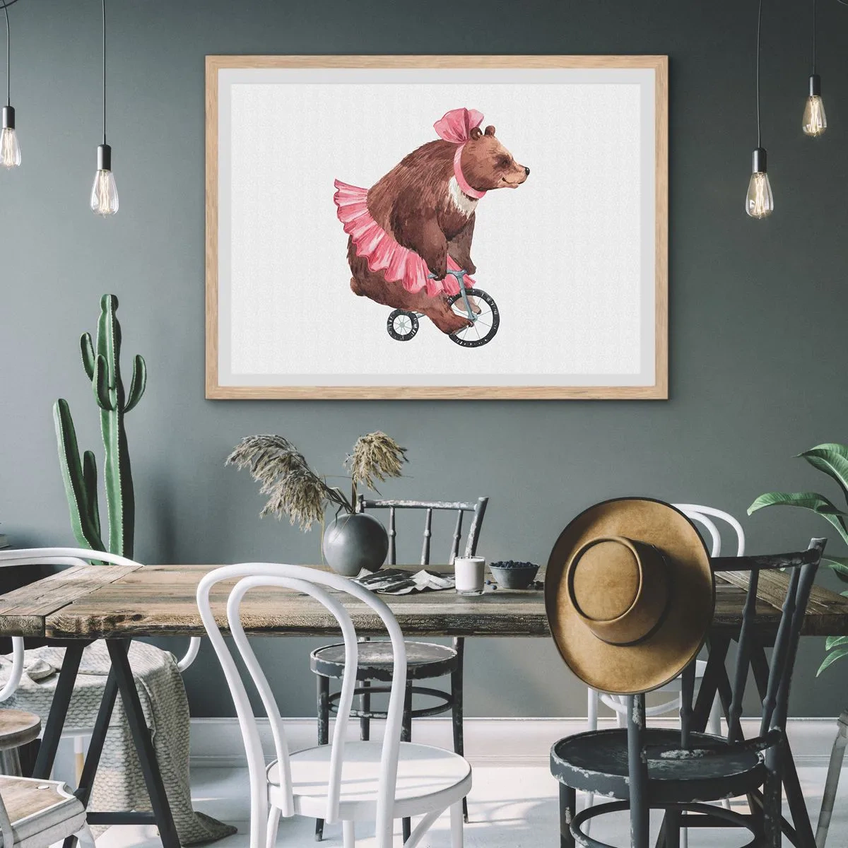 Een poster in een licht eiken lijst - Wat een circus! - 100x70 cm