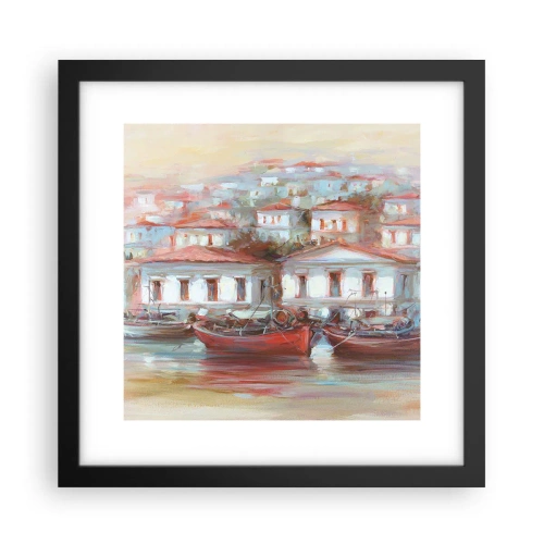 Poster in een zwarte lijst - Gelukkige stad - 30x30 cm