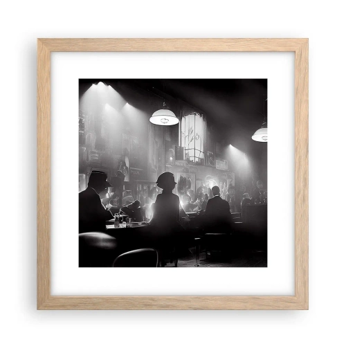 Een poster in een licht eiken lijst - In jazz-sfeer - 30x30 cm