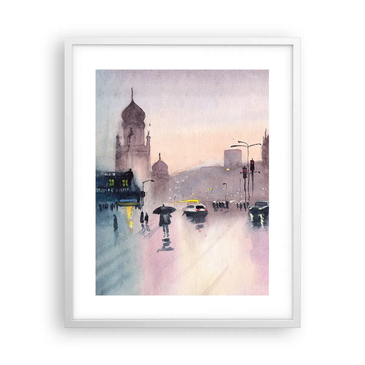 Poster in een witte lijst - In de regenachtige nevel - 40x50 cm