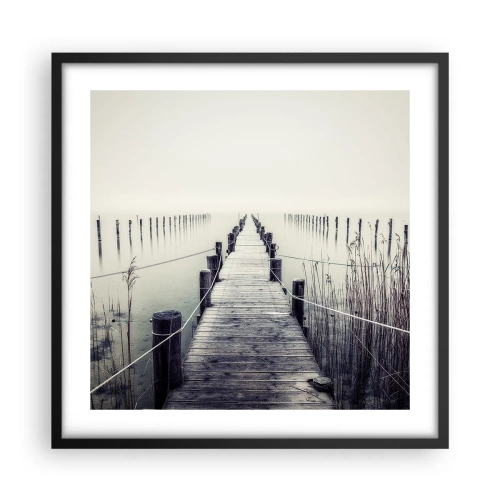 Poster in een zwarte lijst - Dompel jezelf onder in vrede - 50x50 cm