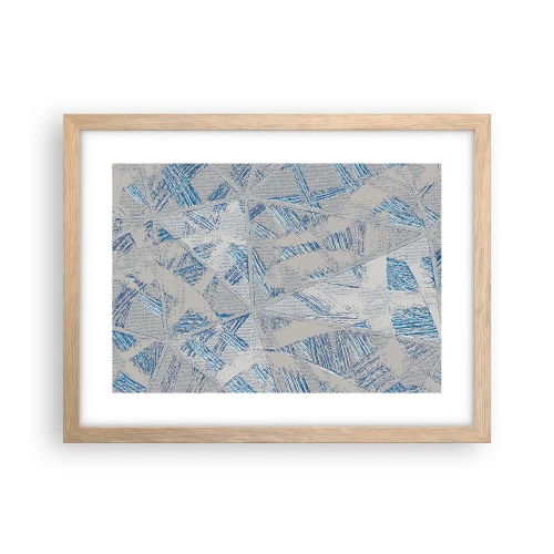 Een poster in een licht eiken lijst - In een blauwgrijs labyrint - 40x30 cm
