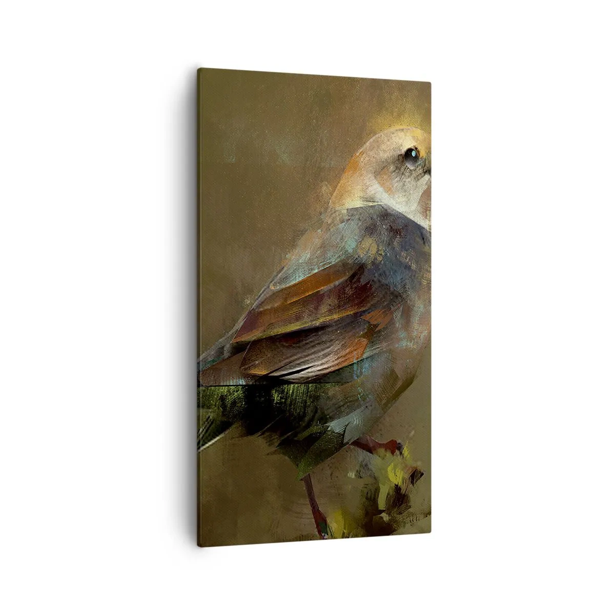 Schilderen op canvas - Een mus, een klein vogeltje - 55x100 cm