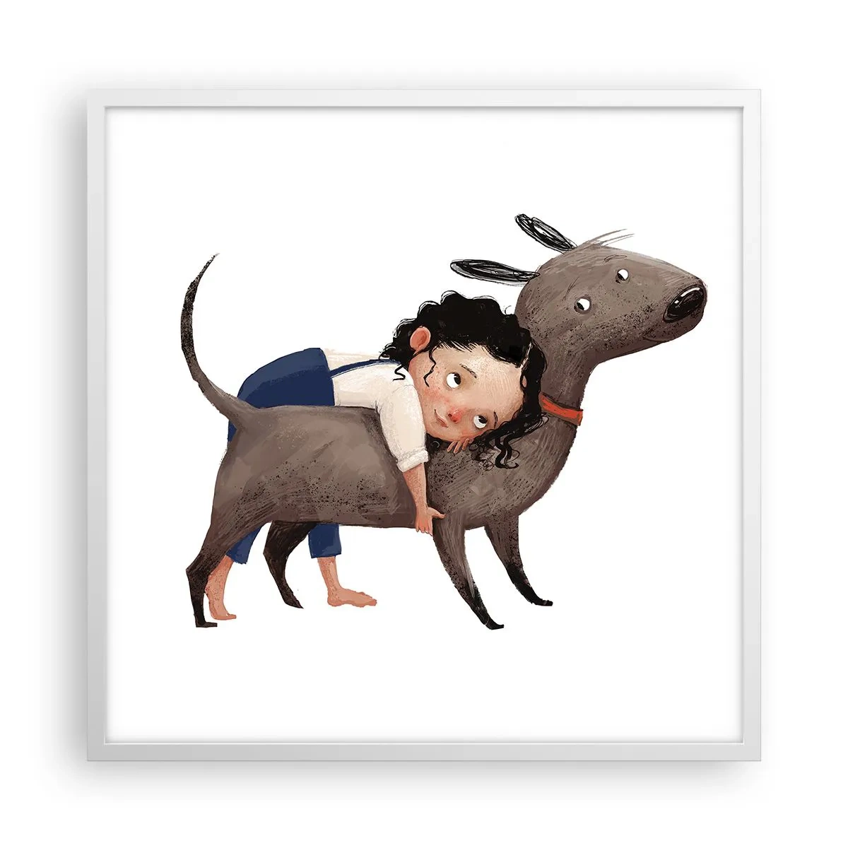 Poster in een witte lijst - Beste vrienden - 60x60 cm