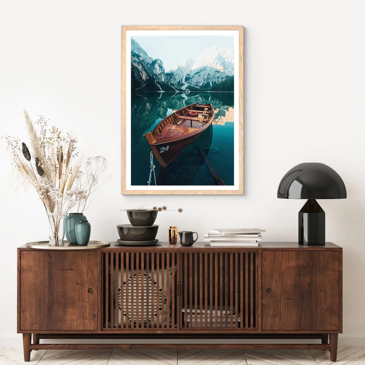 Een poster in een licht eiken lijst - Alsof het op glas is geschilderd - 70x100 cm