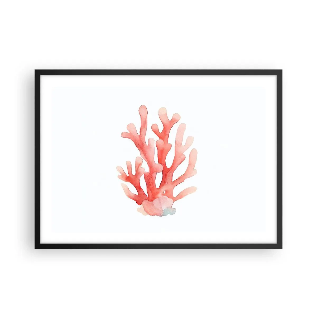 Poster in een zwarte lijst - Koraalkleurig koraal - 70x50 cm