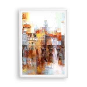 Poster in een witte lijst - Ook onder de brug is het mooi - 70x100 cm