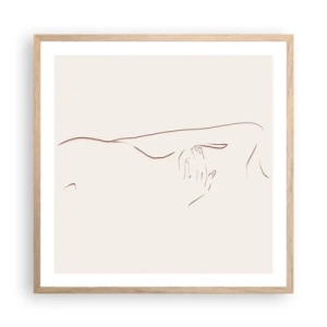 Een poster in een licht eiken lijst - De vorm van verlangen - 60x60 cm