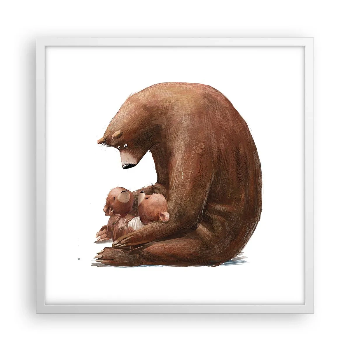 Poster in een witte lijst - Zoete dromen, kinderen - 50x50 cm