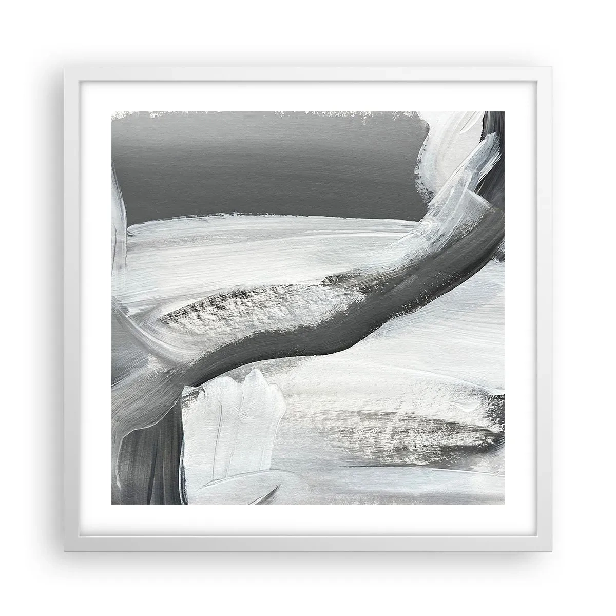 Poster in een witte lijst - Een beslissende beweging - 50x50 cm