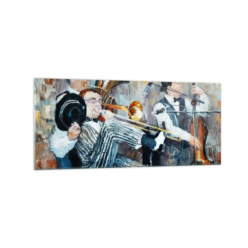 Schilderen op glas - Al die jazz - 120x50 cm