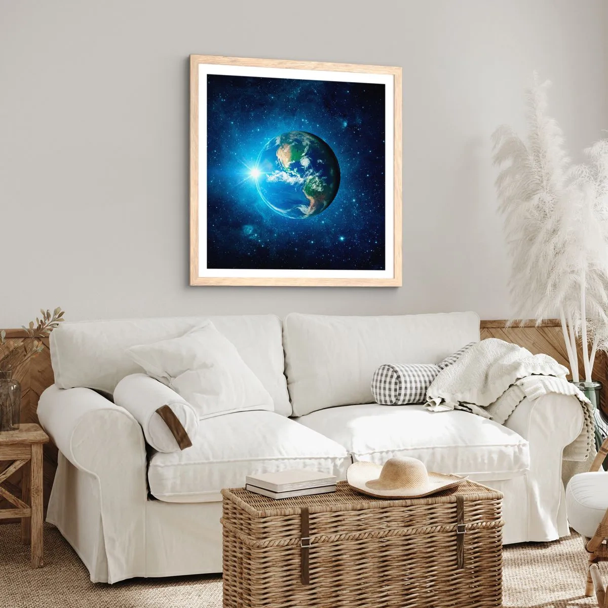 Een poster in een licht eiken lijst - We zijn in de hemel - 50x50 cm