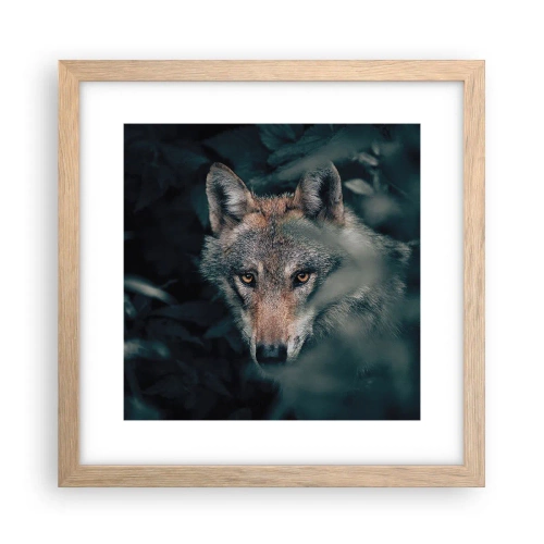 Een poster in een licht eiken lijst - Jager - 30x30 cm