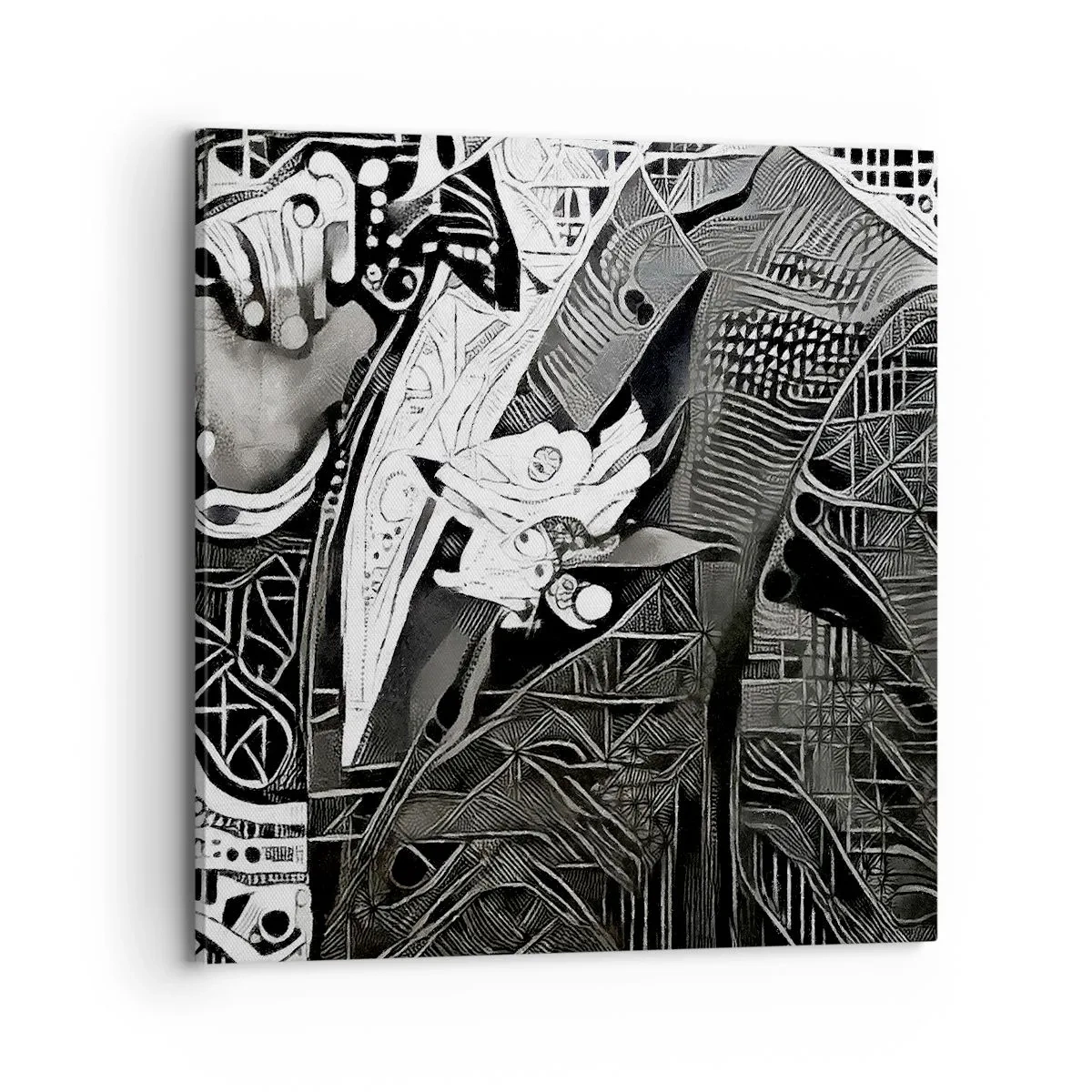 Schilderen op canvas - Alleen een ogenschijnlijk grijze man - 70x70 cm