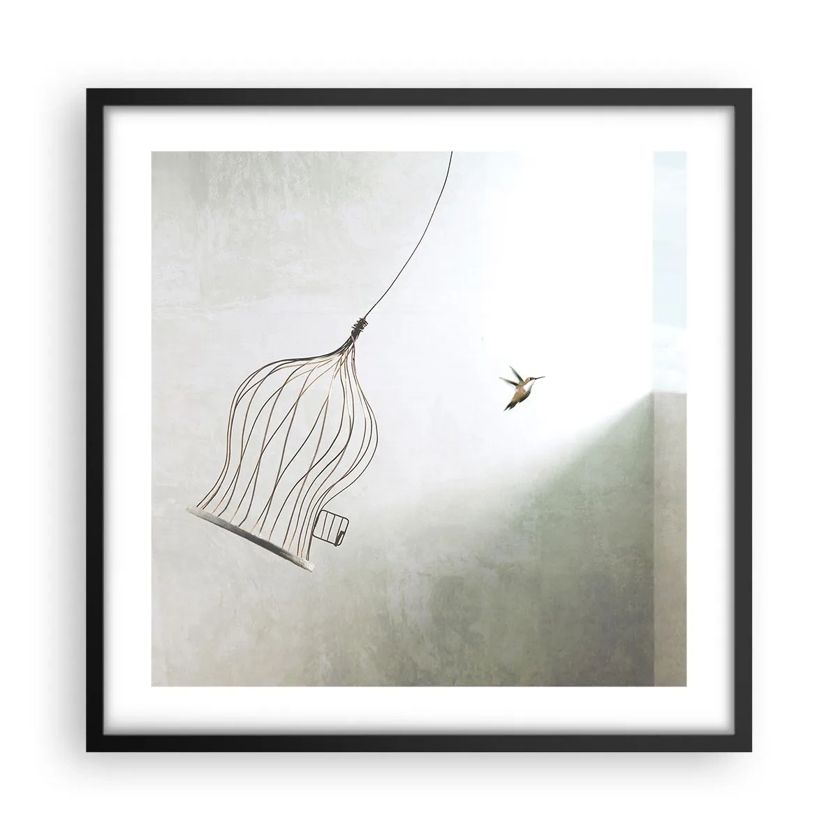 Poster in een zwarte lijst - In je element - 50x50 cm