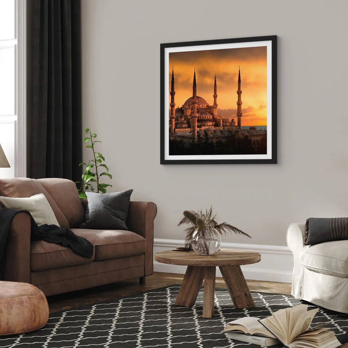 Poster in een zwarte lijst - God is geweldig - 60x60 cm