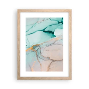 Een poster in een licht eiken lijst - Een dans van vormen en kleuren - 30x40 cm