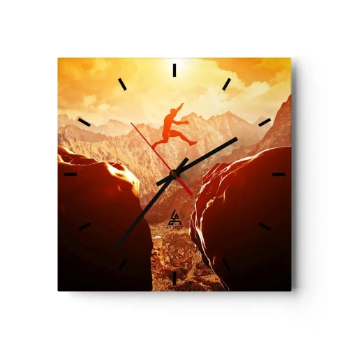 Wandklok - Klok - Grenzen overschrijden - 30x30 cm