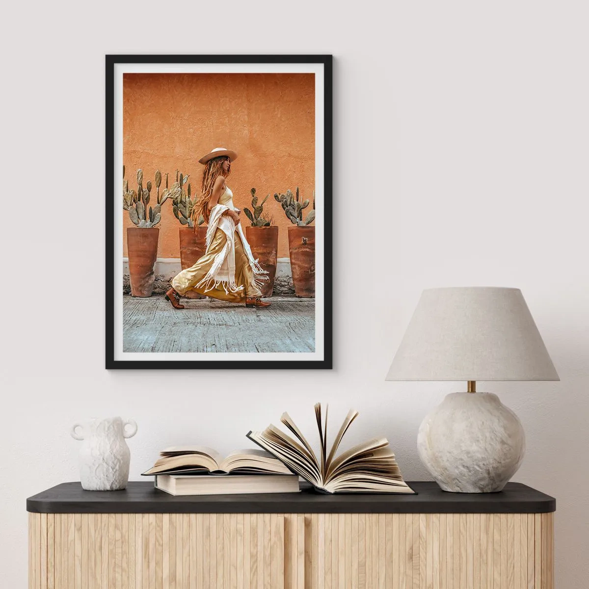 Poster in een zwarte lijst - Hippie-stijl - 70x100 cm