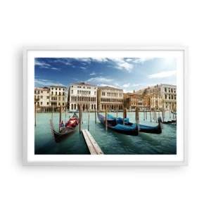 Poster in een witte lijst - Paleizen in het blauw - 70x50 cm