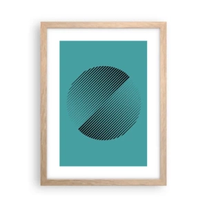 Een poster in een licht eiken lijst - Cirkel – een geometrische variatie - 30x40 cm