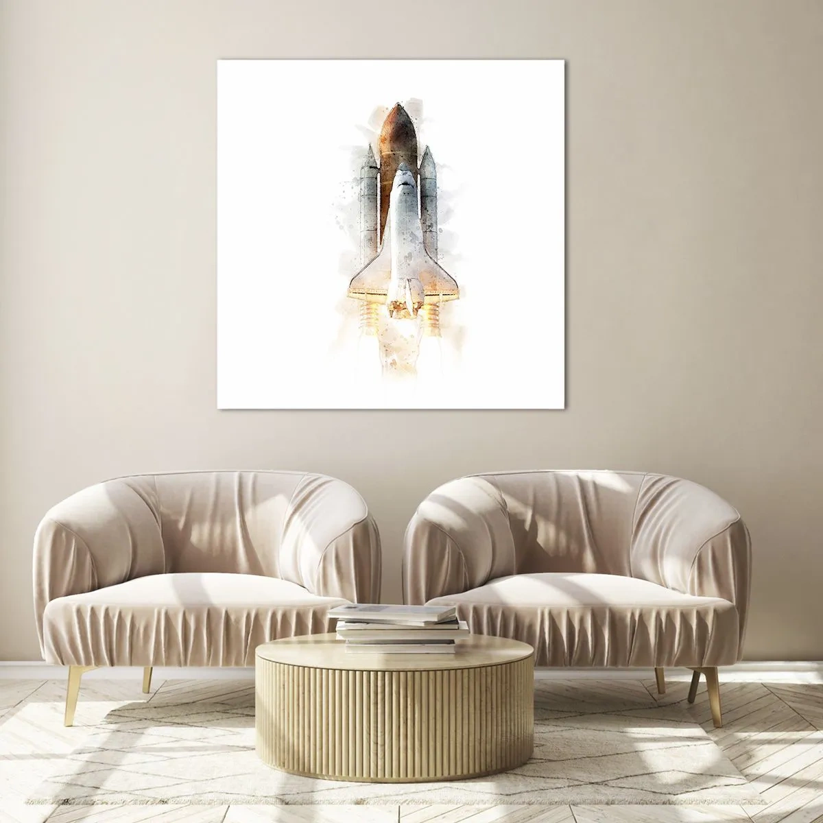 Schilderen op glas - Ontdekkingsreizigers, aan de slag - 50x50 cm