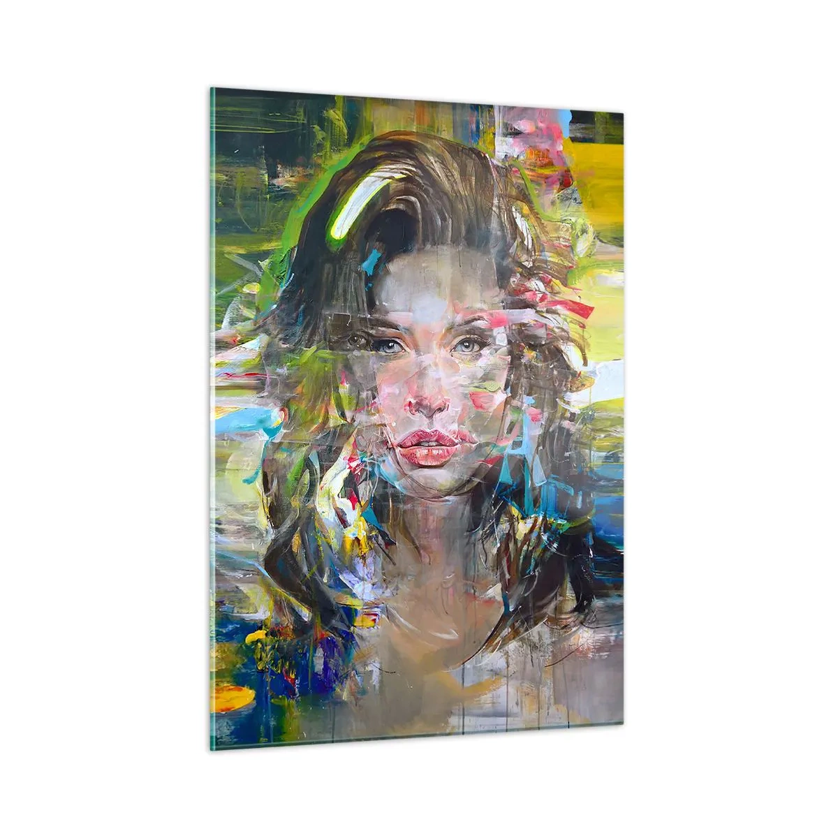 Schilderen op glas - Achter de lucht een gordijn - 50x70 cm