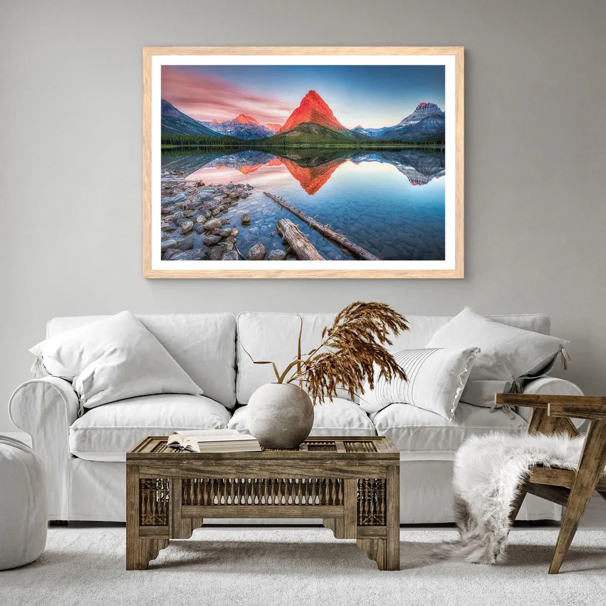 Een poster in een licht eiken lijst - Warmte en koude - 100x70 cm