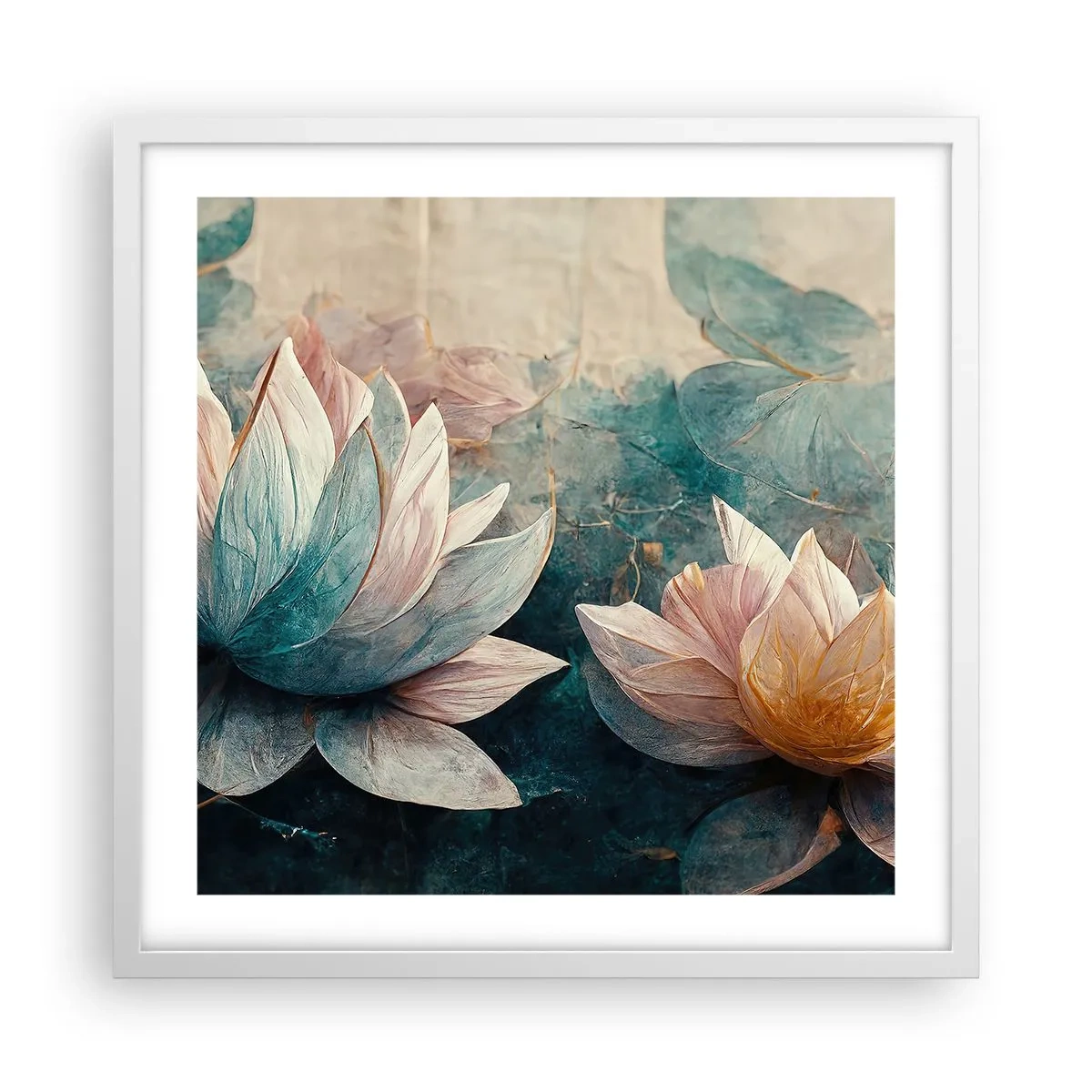 Poster in een witte lijst - Sterren van het meer - 50x50 cm