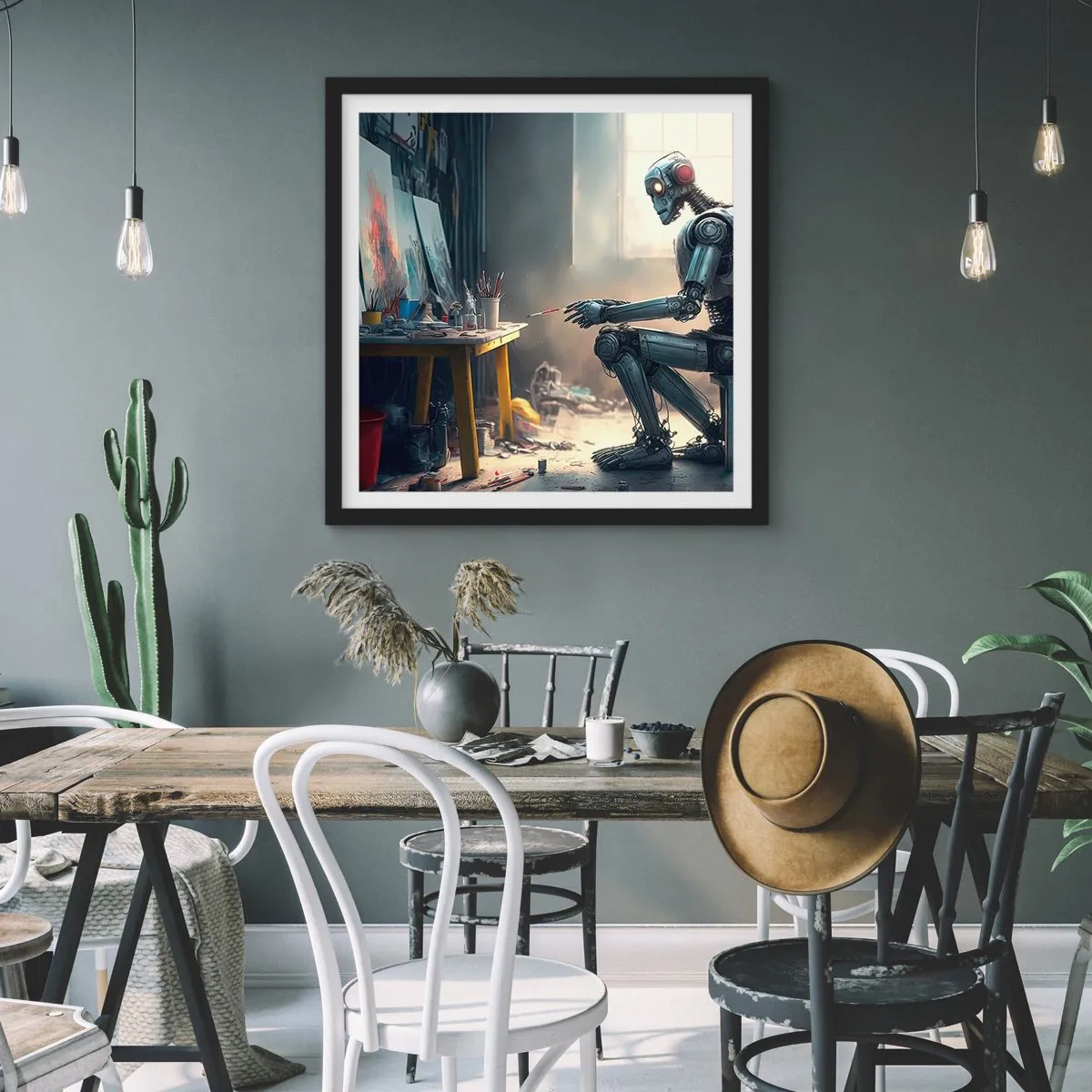 Poster in een zwarte lijst - De scheppingsdaad - 50x50 cm