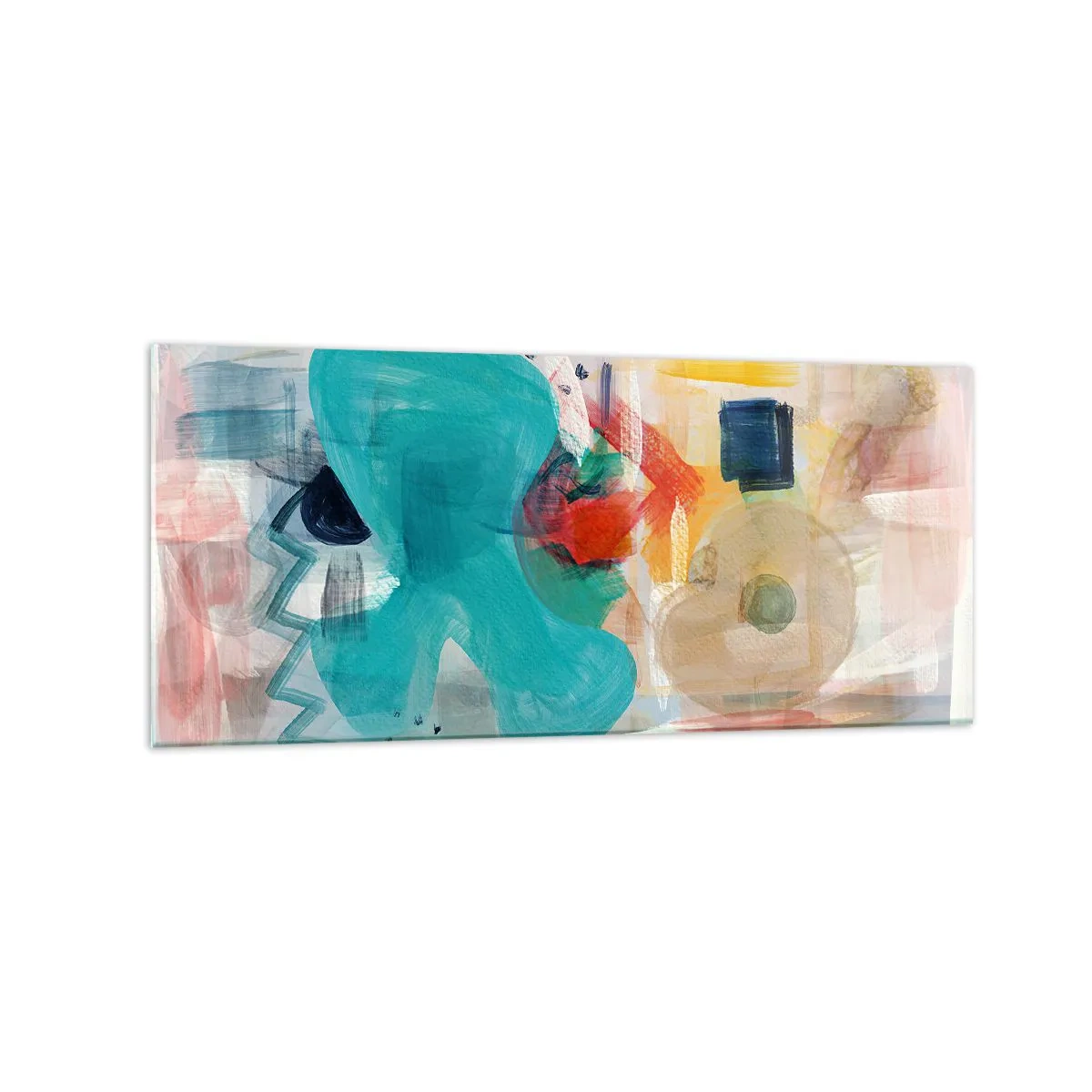 Schilderen op glas - Kleurrijk spel - 120x50 cm