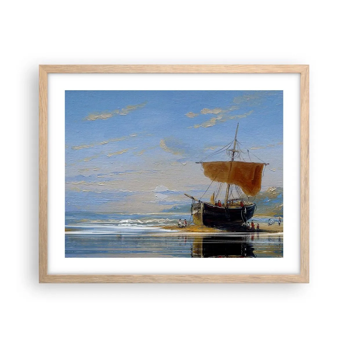 Een poster in een licht eiken lijst - Water, bodem, lucht - 50x40 cm