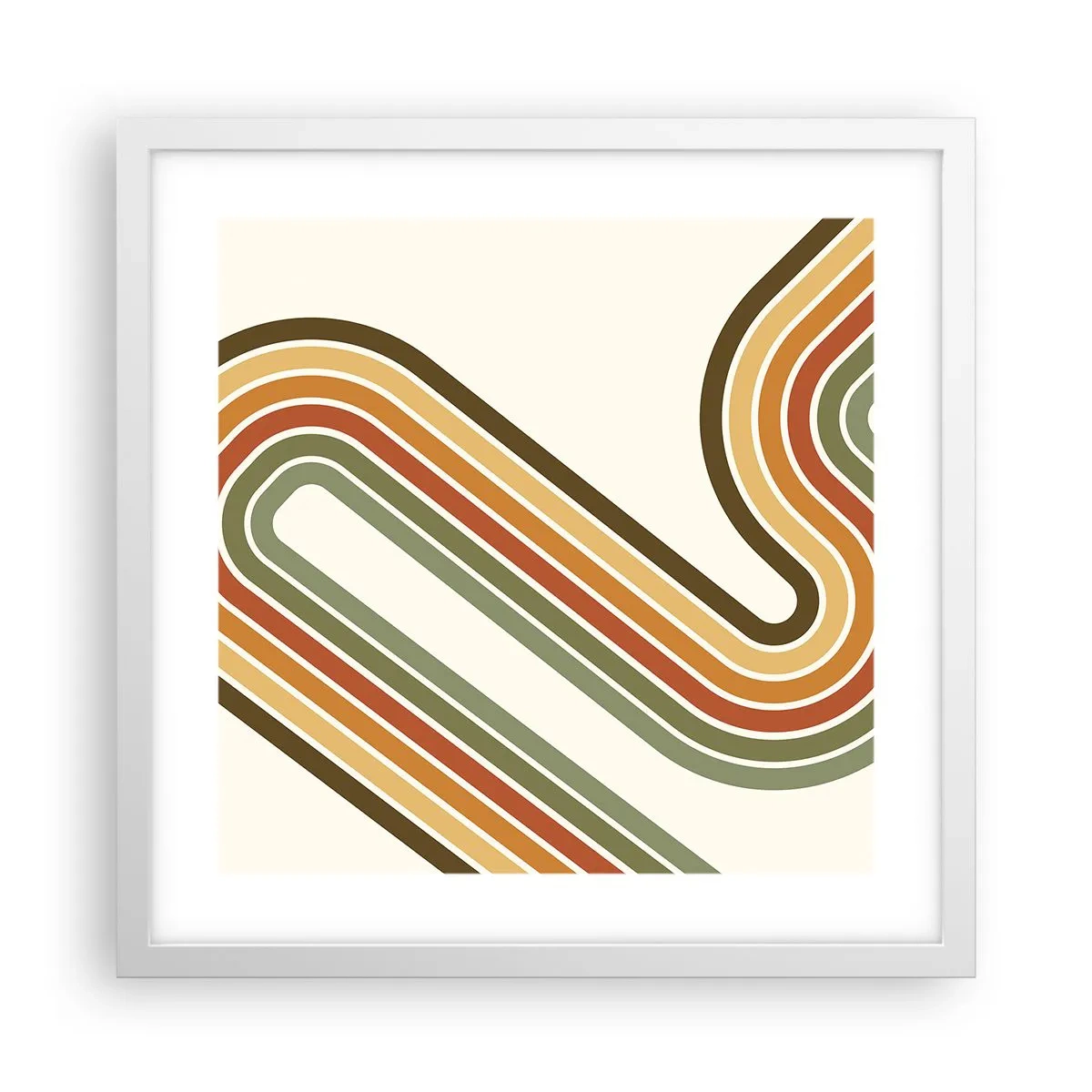Poster in een witte lijst - Zigzag naar het doel - 40x40 cm