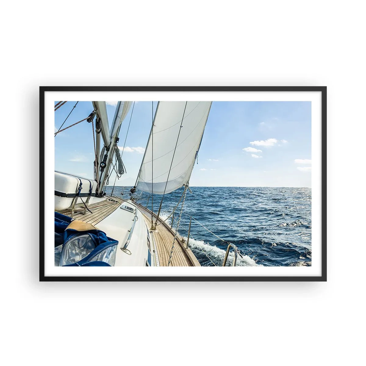 Poster in een zwarte lijst - Ahoi, avontuur - 91x61 cm