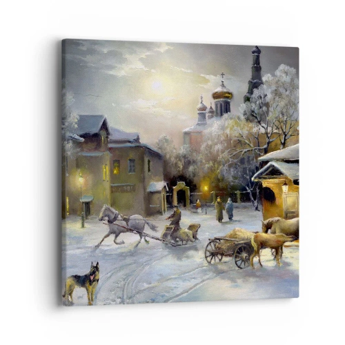 Schilderen op canvas - De magie van de Russische winter - 40x40 cm