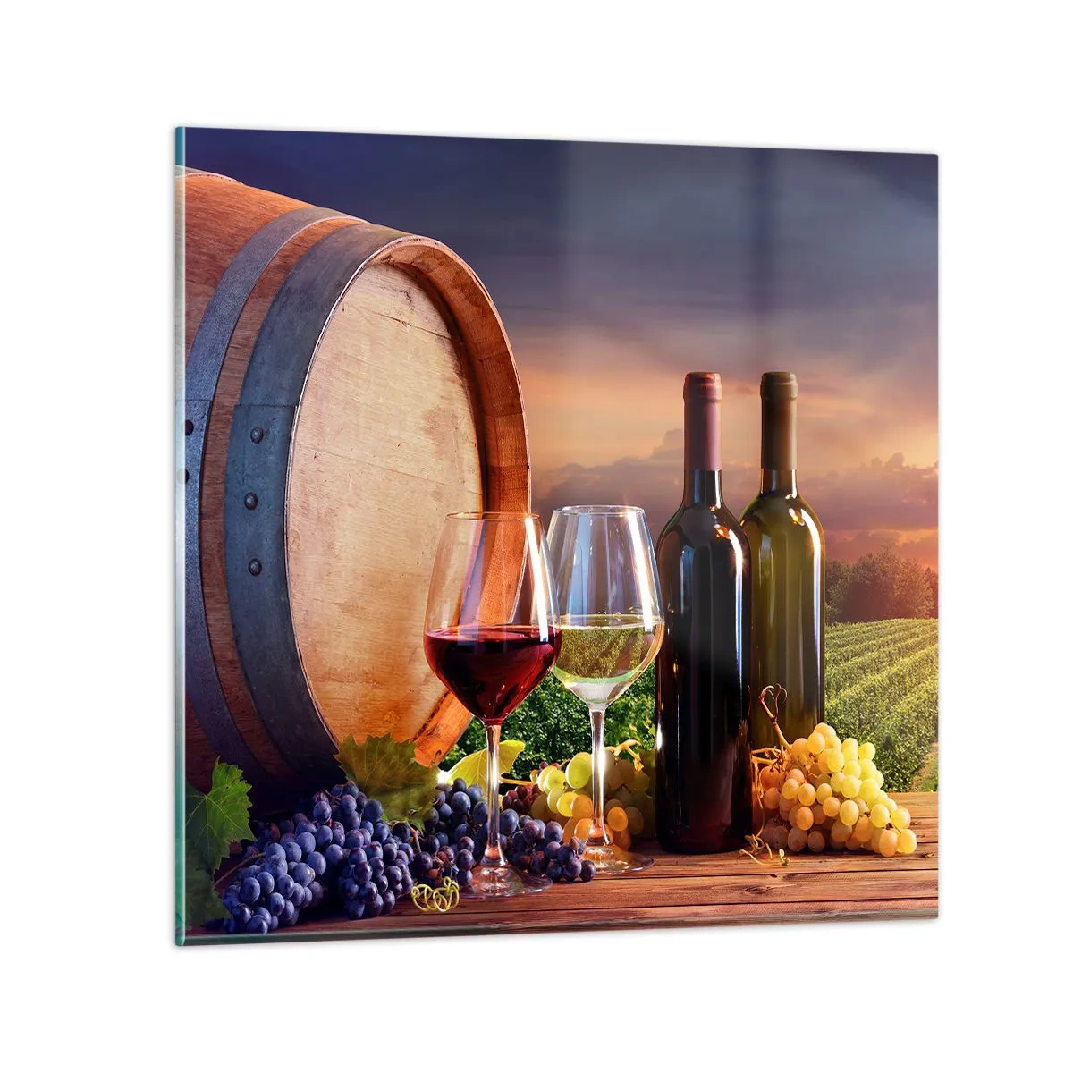 Schilderen op glas - Het leven smaakt hier - 70x70 cm