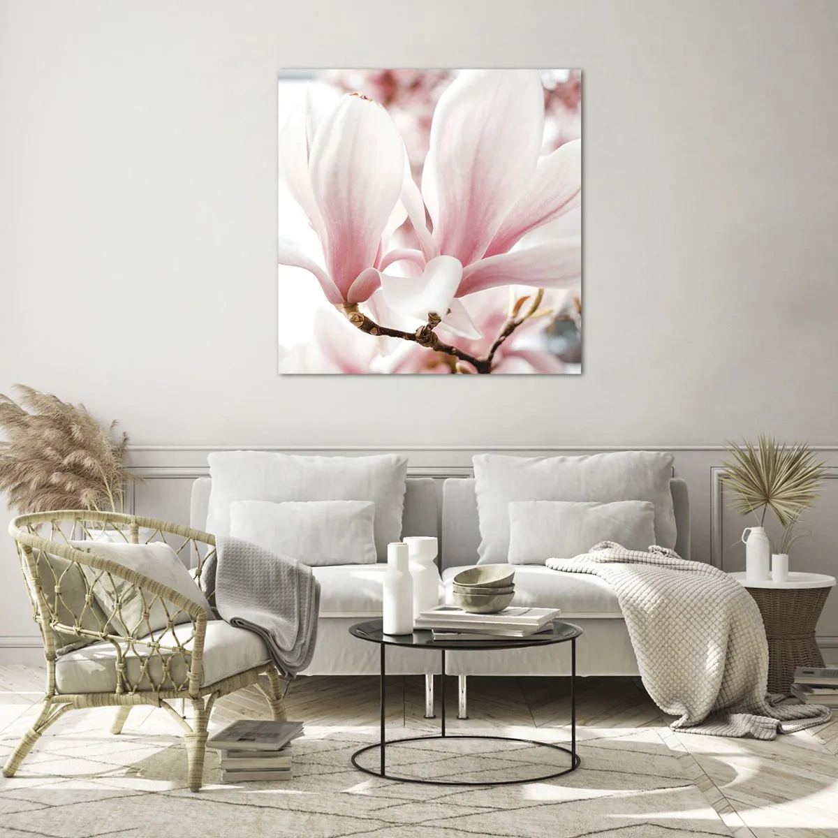 Schilderen op glas - Een overvloed aan tederheid - 70x70 cm