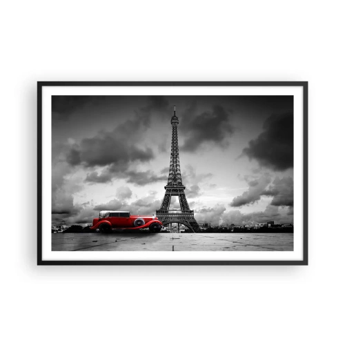 Poster in een zwarte lijst - Nog niet zo lang geleden in Parijs - 91x61 cm