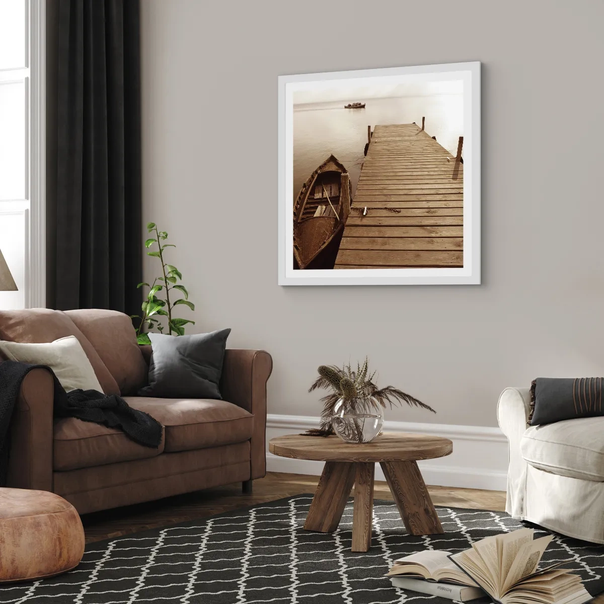 Poster in een witte lijst - Grote vrede - 60x60 cm