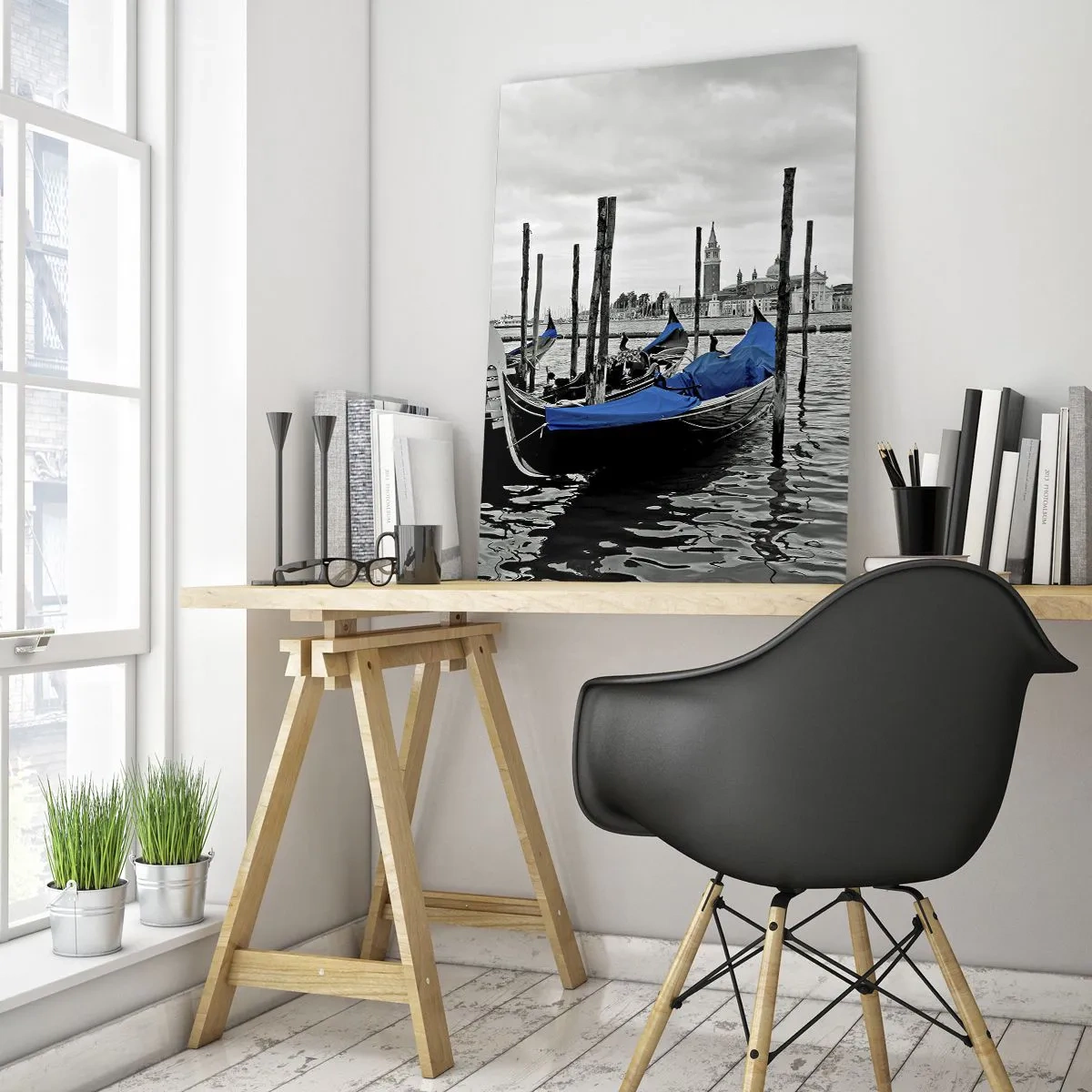 Schilderen op glas - Peinzend Venetië - 50x70 cm