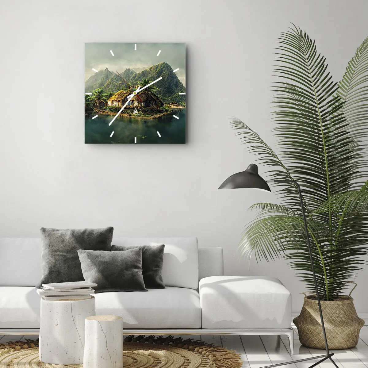 Wandklok - Klok - Tropisch paradijs - 30x30 cm