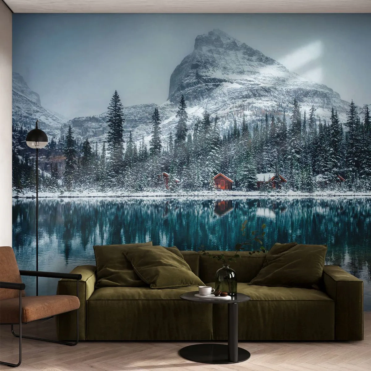 Fotobehang Premium Canvas - Canadese stilte - Landschap, Canada, Winter - 400x280 cm