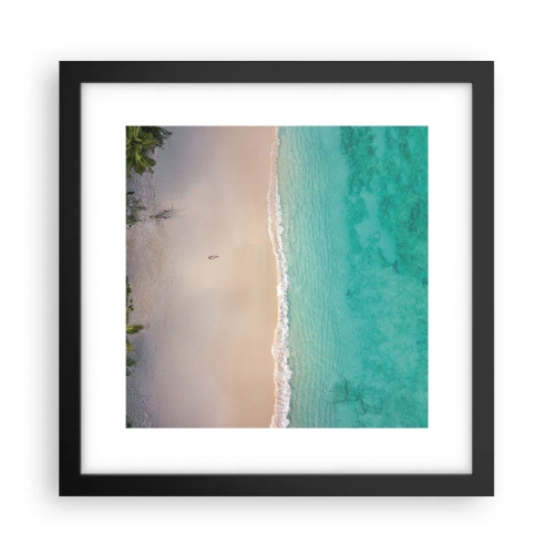 Poster in een zwarte lijst - Paradijsstrand - 30x30 cm