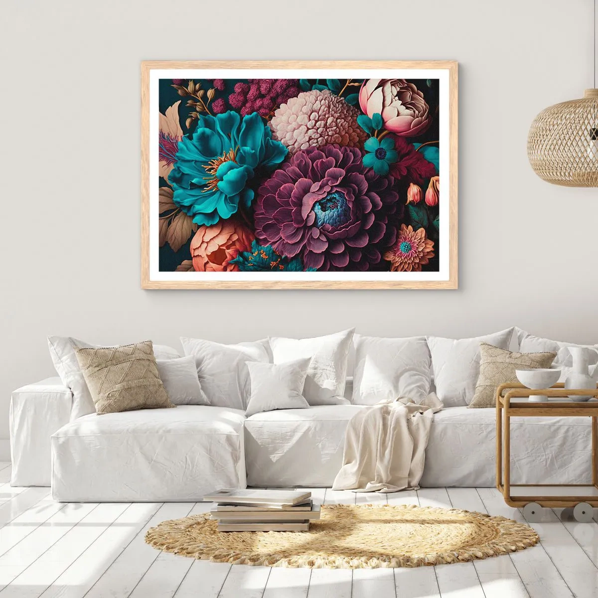 Een poster in een licht eiken lijst - Natuur in overvloed - 100x70 cm