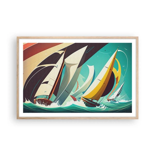 Een poster in een licht eiken lijst - Met elementen als een broer - 91x61 cm