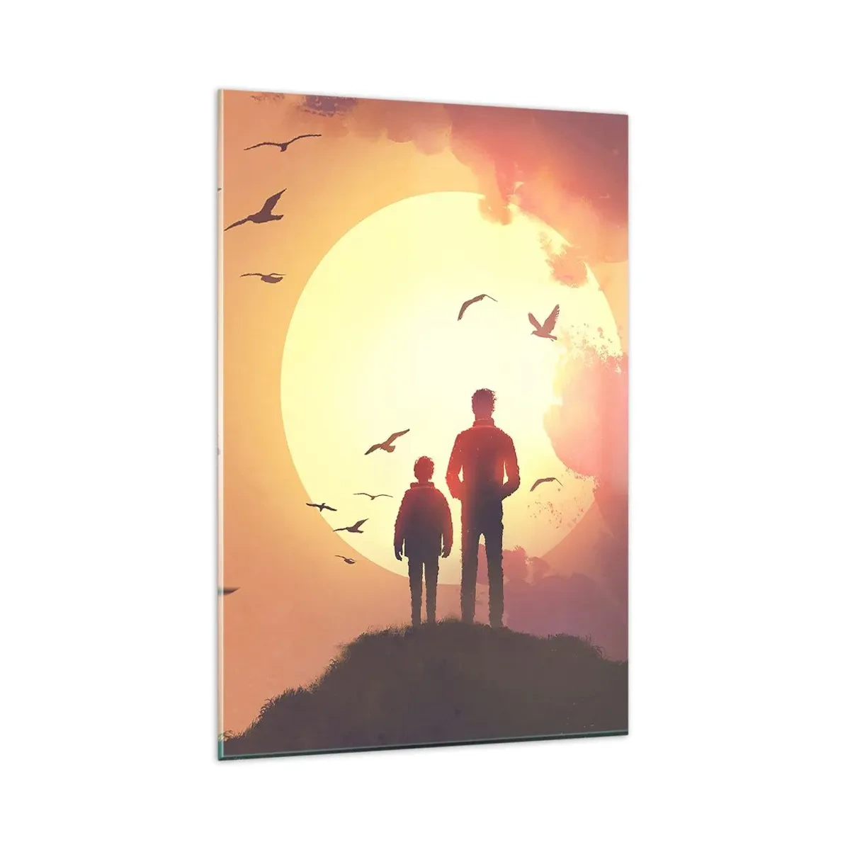 Schilderen op glas - Oog in oog met de zon - 80x120 cm