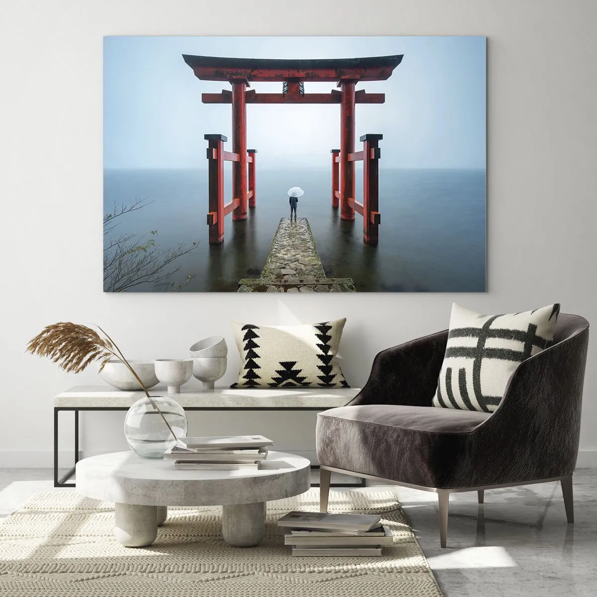 Schilderen op glas - Japanse mijmering - 120x80 cm