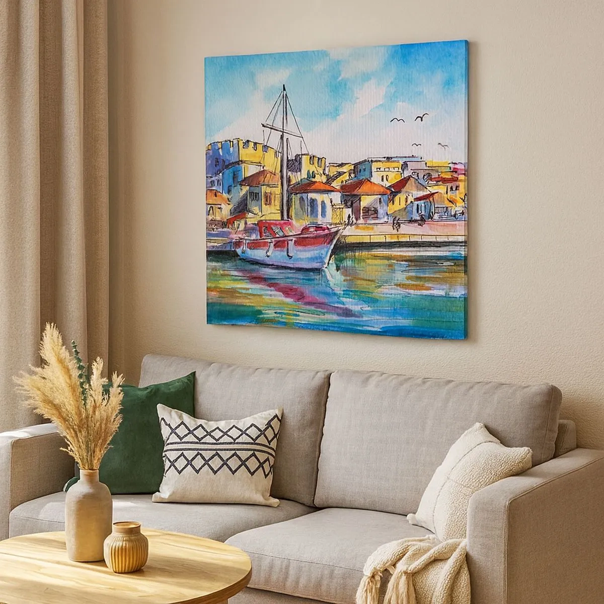 Schilderen op canvas - Regenboogmiddag - 30x30 cm