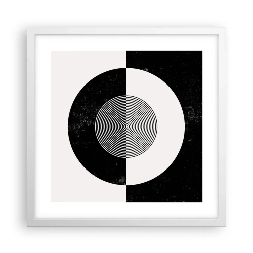 Poster in een witte lijst - Harmonie in zwart-wit - 40x40 cm