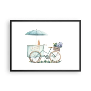 Poster in een zwarte lijst - Zoete herinnering aan de zomer - 70x50 cm